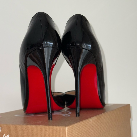 Christian Louboutin Iriza Black 100mm Patent Pump Size 40 (fits like US 10) - Picture 5 of 13